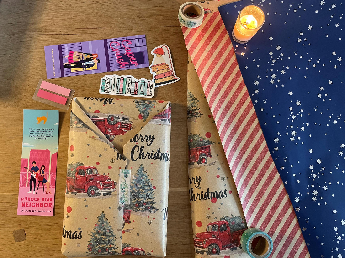 Holiday Shopping Done! Personalized, signed paperback of your choice with wrapping paper of your choice and extra goodies